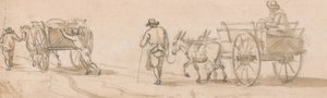 Carrinho de duas rodas e figuras de Paul Sandby